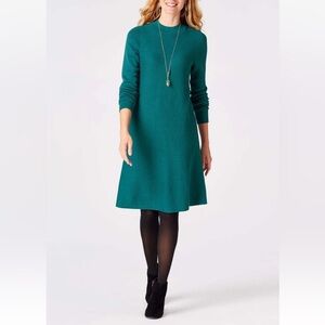 J. Jill Cozy A-Line Sweater Dress in Ocean Heather size large
